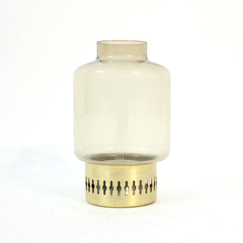 Hans-Agne Jakobsson, model L 95, brass and glass candle holder, 1960s