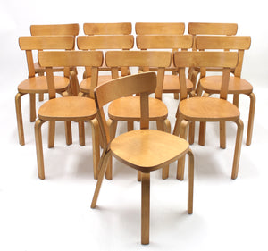 Alvar Aalto, set of 12 chairs, model 69, for Artek Hedemora, ca 1950