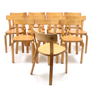 Alvar Aalto, set of 12 chairs, model 69, for Artek Hedemora, ca 1950