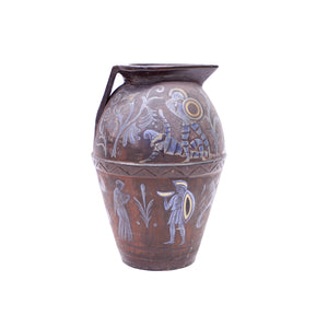 Angelo Ricceri, painted very large terracotta urn / olive jar, early 20th century