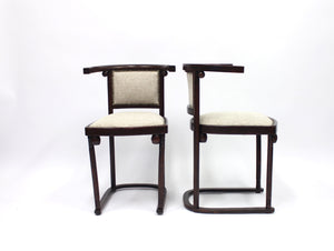 Cabaret Fledermaus chairs by Josef Hoffmann for Thonet, Set of 2