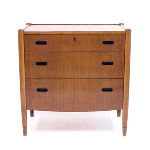 Swedish mid-century Zebrano chest of drawers, ca 1950s