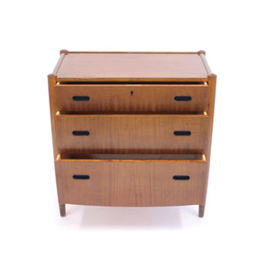Swedish mid-century Zebrano chest of drawers, ca 1950s