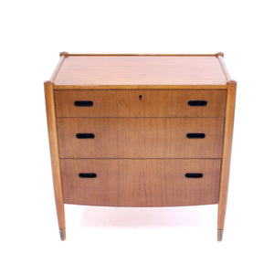 Swedish mid-century Zebrano chest of drawers, ca 1950s