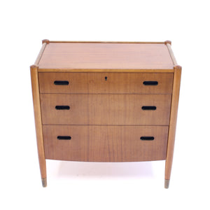 Swedish mid-century Zebrano chest of drawers, ca 1950s