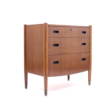 Load image into Gallery viewer, Swedish mid-century Zebrano chest of drawers, ca 1950s