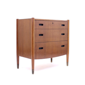 Swedish mid-century Zebrano chest of drawers, ca 1950s