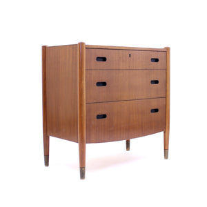 Swedish mid-century Zebrano chest of drawers, ca 1950s