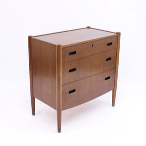 Swedish mid-century Zebrano chest of drawers, ca 1950s