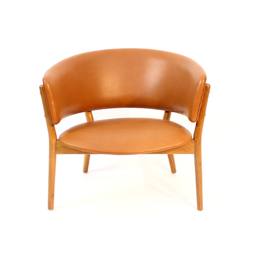 Nanna Ditzel, oak and leather ND83 chair for Søren Willadsen, 1960s