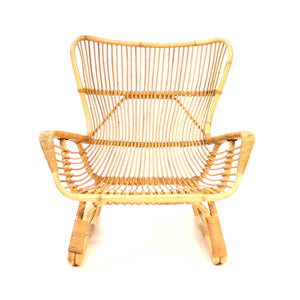 Vintage bambu & rattan lounge chair, 1950s