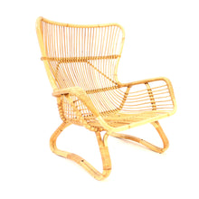 Load image into Gallery viewer, Vintage bambu &amp; rattan lounge chair, 1950s