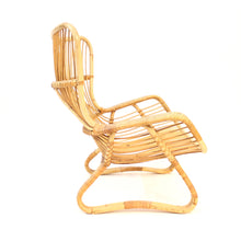 Load image into Gallery viewer, Vintage bambu &amp; rattan lounge chair, 1950s