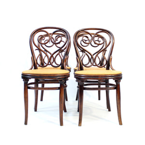 Michael Thonet, rare set of 4 Café Daum chairs for Thonet, 1849