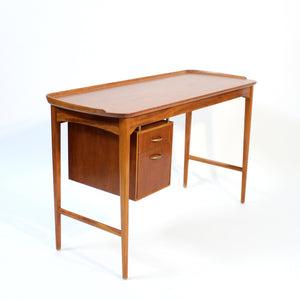 Swedish Mahogany desk two drawers, 1950s