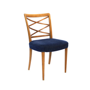 Swedish Modern chair in birch and velvet by Bodafors, attributed to Bertil Fridhagen, 1950s