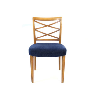 Swedish Modern chair in birch and velvet by Bodafors, attributed to Bertil Fridhagen, 1950s