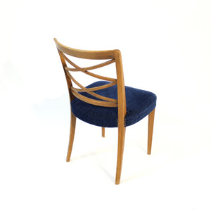 Swedish Modern chair in birch and velvet by Bodafors, attributed to Bertil Fridhagen, 1950s