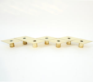 Sigurd Persson, set of 7 brass Romb candle holders, 1980s