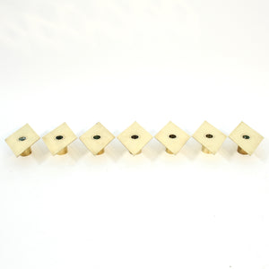 Sigurd Persson, set of 7 brass Romb candle holders, 1980s