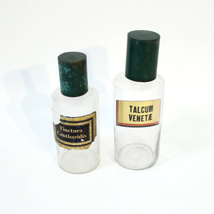Pair of early 20th century French apothecary bottles, ca 1930s