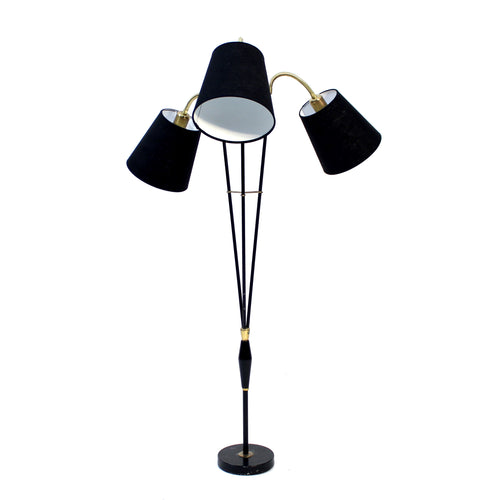 Swedish mid-century floor lamp with 3 lights, 1950s