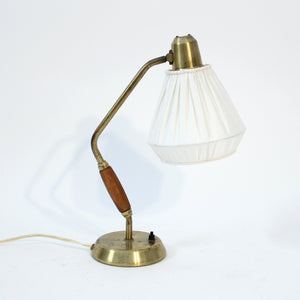 ASEA, brass and teak desk / table lamp, 1950s