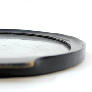 Scandinavian Art Deco pewter and ebonized wood tray, 1930s