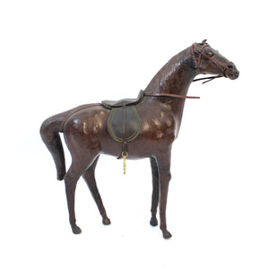 Medium size horse model in genuine leather, 1970s