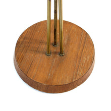 Load image into Gallery viewer, Scandinavian mid-century 3-light floor lamp, teak and brass, 1950s
