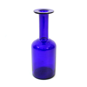 Otto Brauer, blue glass bottle for Holmegaard, 1960s