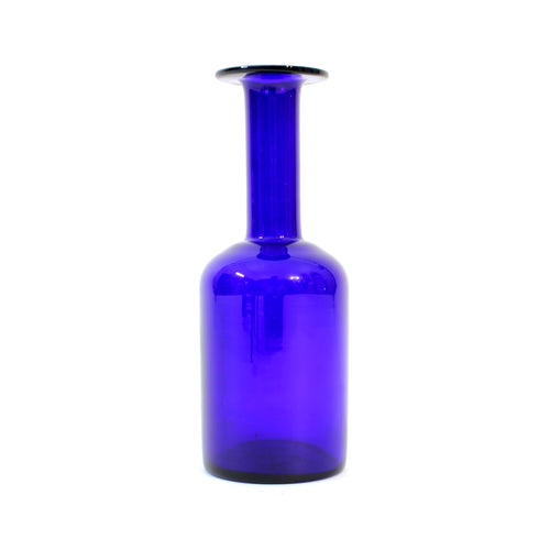Otto Brauer, blue glass bottle for Holmegaard, 1960s