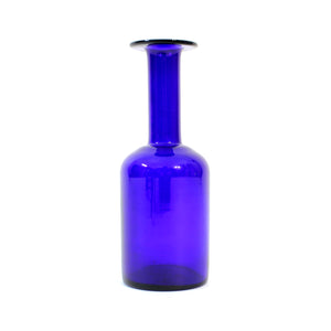 Otto Brauer, blue glass bottle for Holmegaard, 1960s