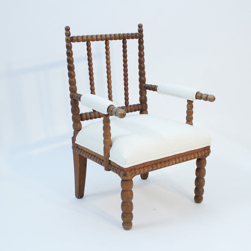 Antique oak Bobbin chair, early 20th century