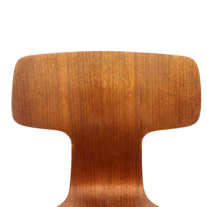 Arne Jacobsen, teak swivel desk chair "T-chair", model 3113, Fritz Hansen, 1963
