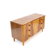 Load image into Gallery viewer, Swedish Modern curved Pyramid Mahogany chest of drawers, ca 1940s