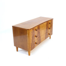 Load image into Gallery viewer, Swedish Modern curved Pyramid Mahogany chest of drawers, ca 1940s