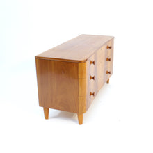Load image into Gallery viewer, Swedish Modern curved Pyramid Mahogany chest of drawers, ca 1940s