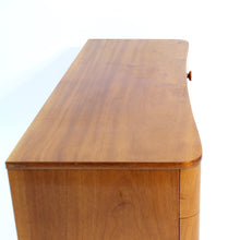Load image into Gallery viewer, Swedish Modern curved Pyramid Mahogany chest of drawers, ca 1940s