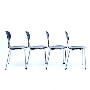 Arne Jacobsen, set of 4 Ant chairs, model, 3100, Fritz Hansen 1969