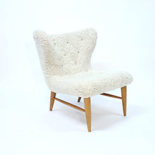 Load image into Gallery viewer, Erik Bertil Karlén, Swedish sheep skin lounge chair for Firma Rumsinteriör, 1940s