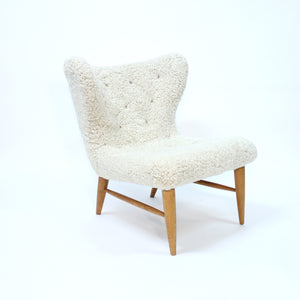 Erik Bertil Karlén, Swedish sheep skin lounge chair for Firma Rumsinteriör, 1940s