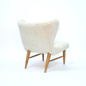 Erik Bertil Karlén, Swedish sheep skin lounge chair for Firma Rumsinteriör, 1940s