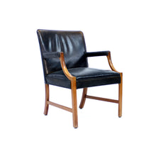 Load image into Gallery viewer, Ole Wanscher, Danish leather and Mahogany lounge chair for A.J. Iversen, 1940s