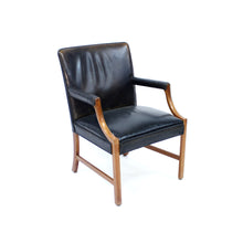 Load image into Gallery viewer, Ole Wanscher, Danish leather and Mahogany lounge chair for A.J. Iversen, 1940s