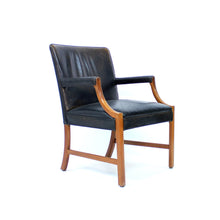 Load image into Gallery viewer, Ole Wanscher, Danish leather and Mahogany lounge chair for A.J. Iversen, 1940s