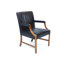 Load image into Gallery viewer, Ole Wanscher, Danish leather and Mahogany lounge chair for A.J. Iversen, 1940s