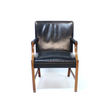 Load image into Gallery viewer, Ole Wanscher, Danish leather and Mahogany lounge chair for A.J. Iversen, 1940s