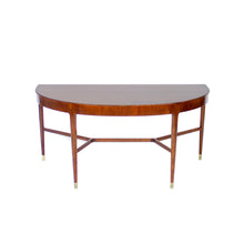 Load image into Gallery viewer, Swedish semicircular mid-century Mahogany side table on brass feet, 1940s