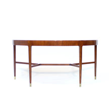 Load image into Gallery viewer, Swedish semicircular mid-century Mahogany side table on brass feet, 1940s